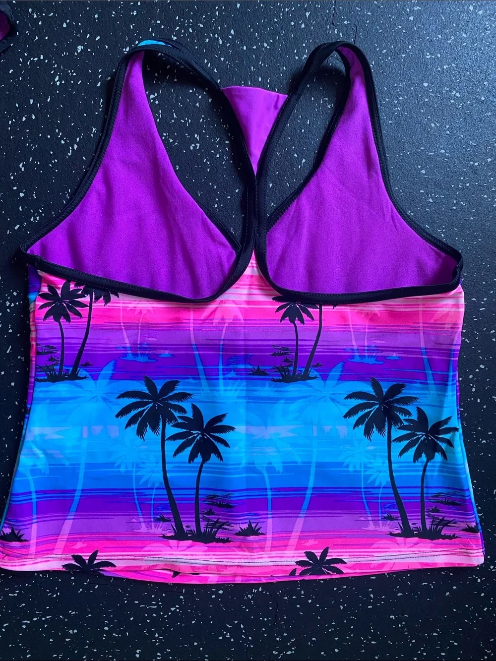Gerry Weber Girls' Purple & Blue Palm-Print Tankini Set